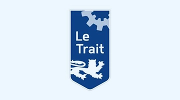 Bandeau avec fond de couleur NFCOM et Logo de la ville de le Trait